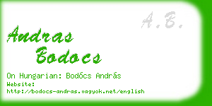 andras bodocs business card