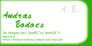 andras bodocs business card